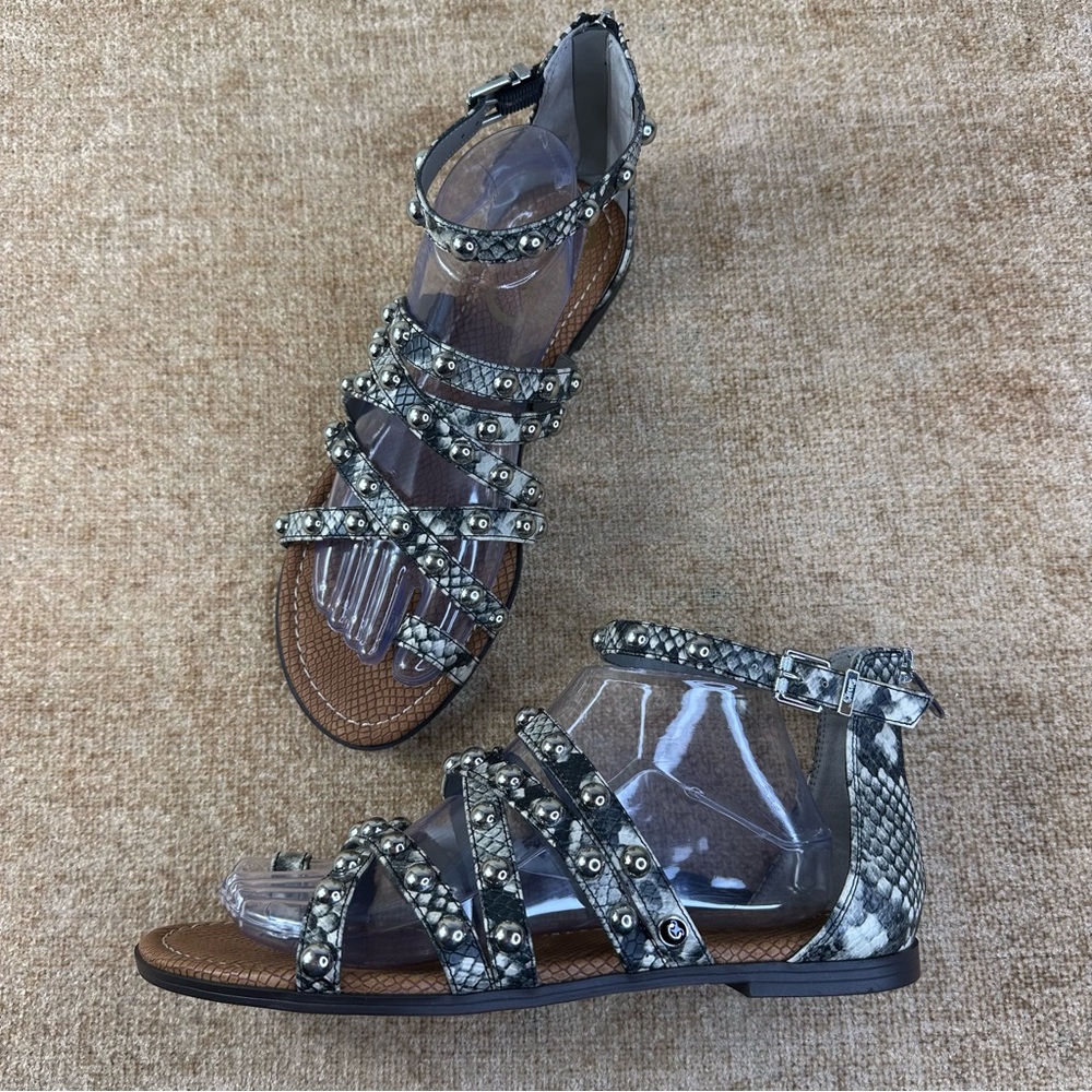 Circus By Sam Edelman Carla Stud/Snakeskin Strappy Gladiator Sandals Size 9.5